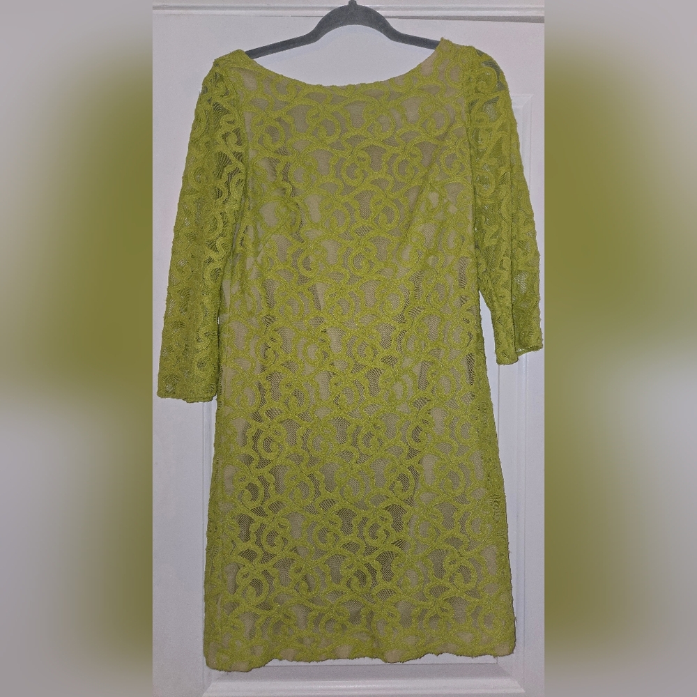 Nine West Lime Green Lace Dress Size 6